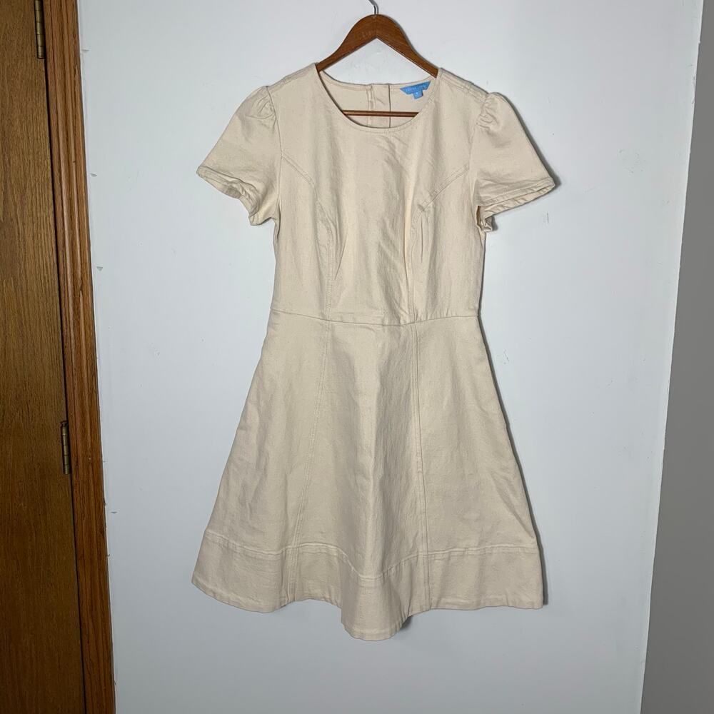Womens Draper James Faith Love Circle Dress Cream Size 8 EUC!